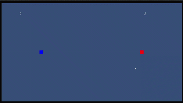 Two players competing in a Dropper round